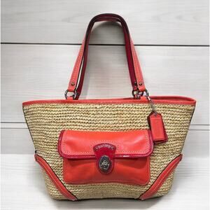 Coach 22904 Straw Pocket Tote Bag